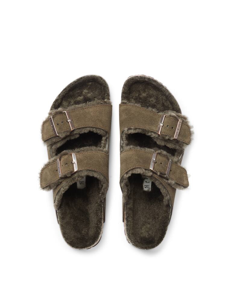 rinascente Birkenstock Arizona shearling mocca sandals