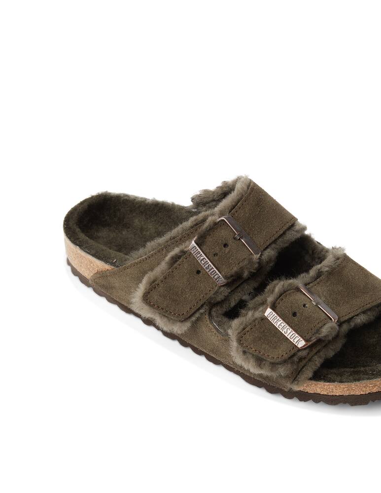 rinascente Birkenstock Arizona shearling mocca sandals