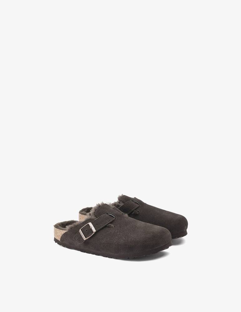 rinascente Birkenstock Boston suede shearling flats