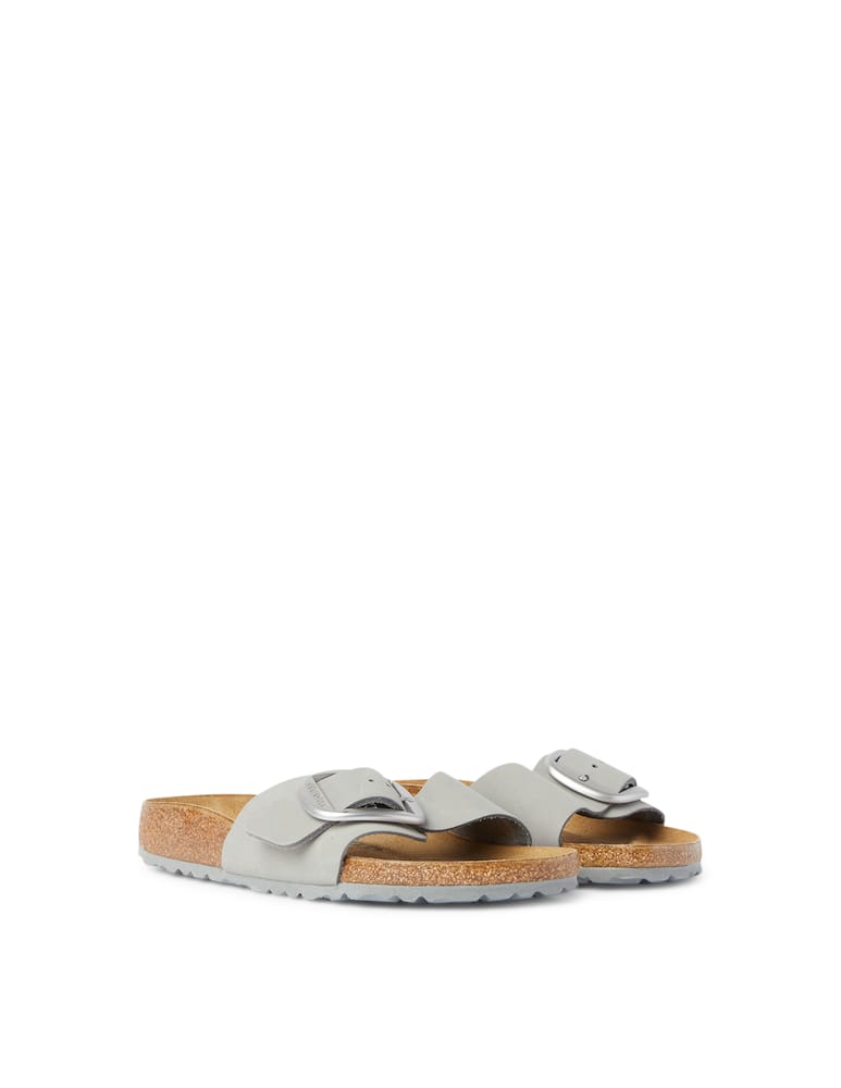 rinascente Birkenstock Madrid big buckle nabuk flats - grey