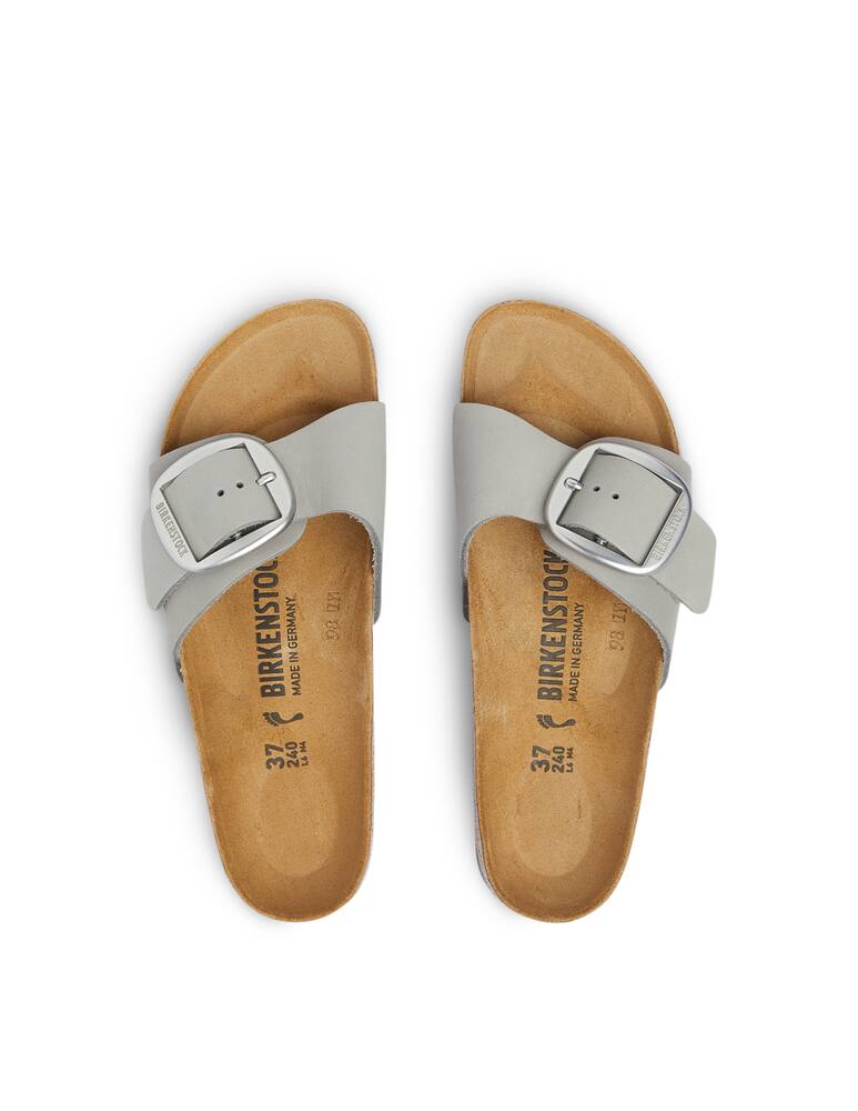 rinascente Birkenstock Madrid big buckle nabuk flats - grey