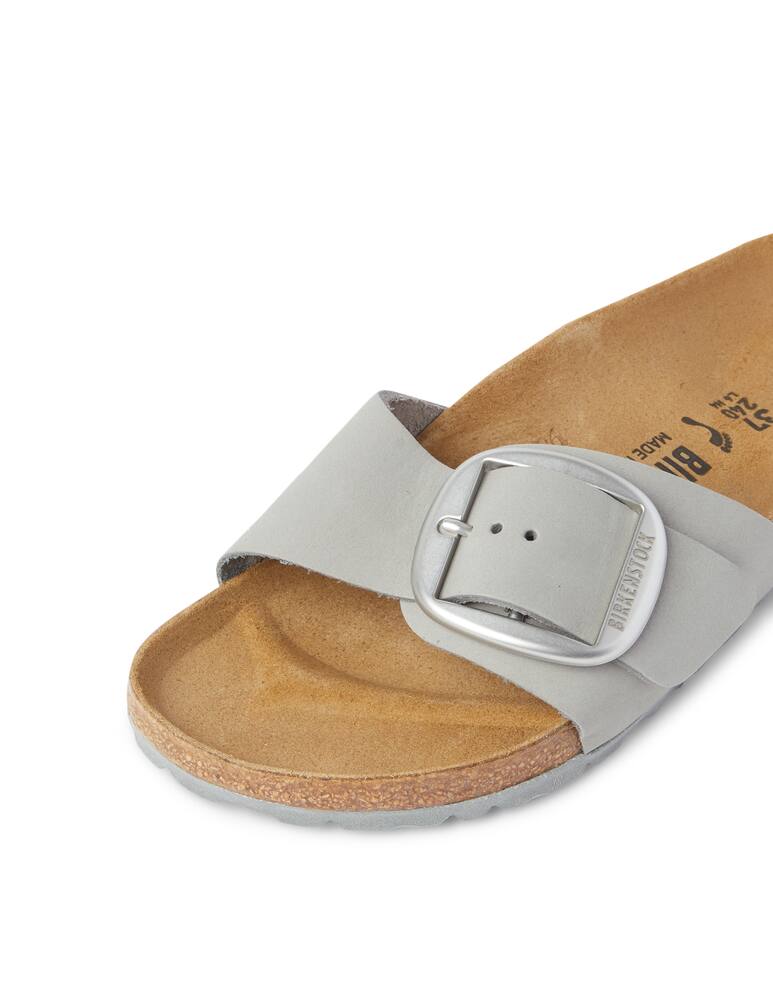 rinascente Birkenstock Madrid big buckle nabuk flats - grey