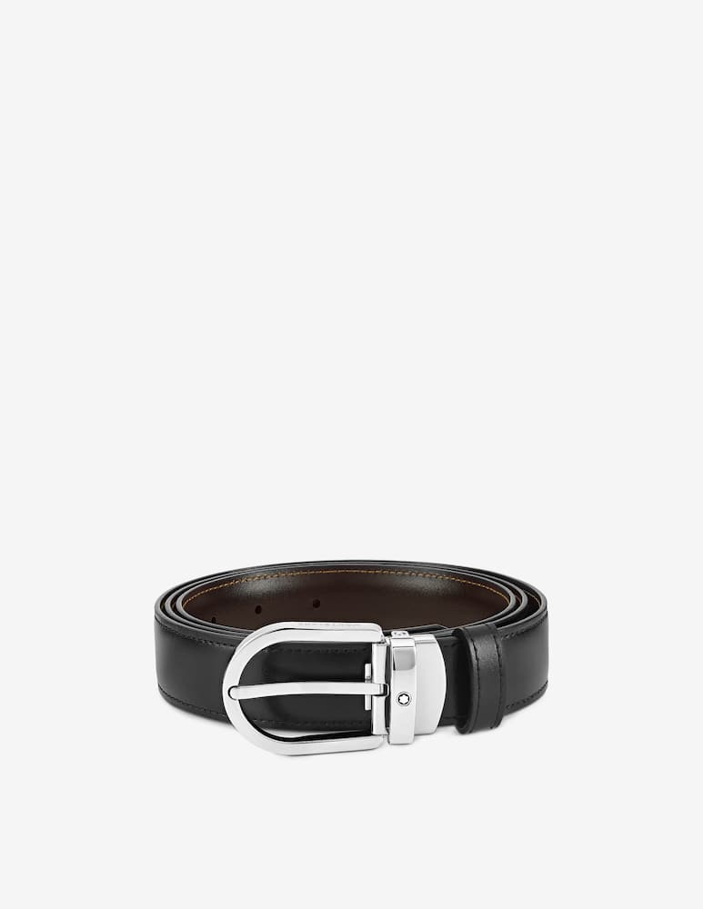 Montblanc Cintura reversibile in pelle nera e marrone 30mm - immagine 1 Montblanc Cintura reversibile in pelle nera e marrone 30mm - immagine 1
