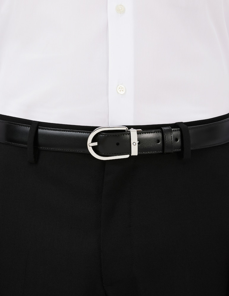 Montblanc Cintura reversibile in pelle nera e marrone 30mm - immagine 2 Montblanc Cintura reversibile in pelle nera e marrone 30mm - immagine 2