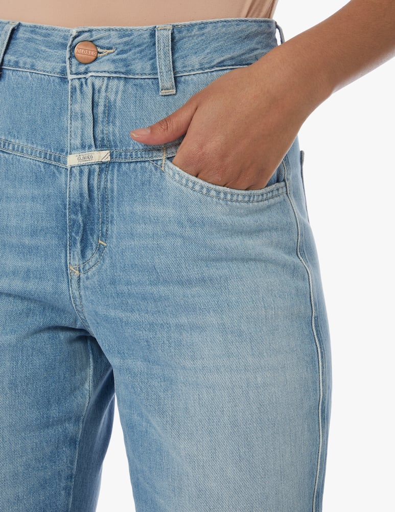 rinascente Closed Jeans straight a vita alta Pose - azzurro