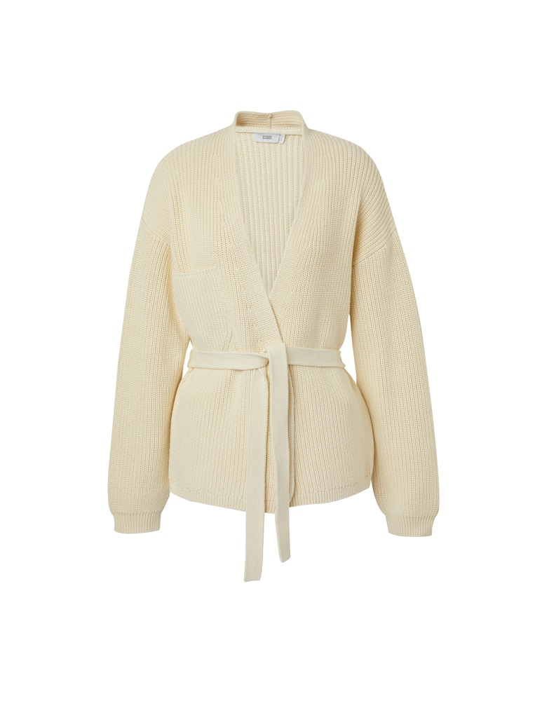 rinascente Closed Cardigan in cotone con cintura - bianco