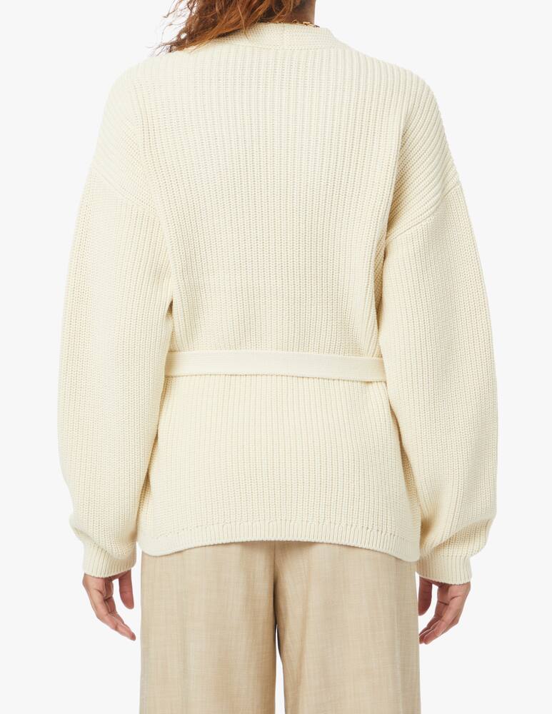 rinascente Closed Cardigan in cotone con cintura - bianco