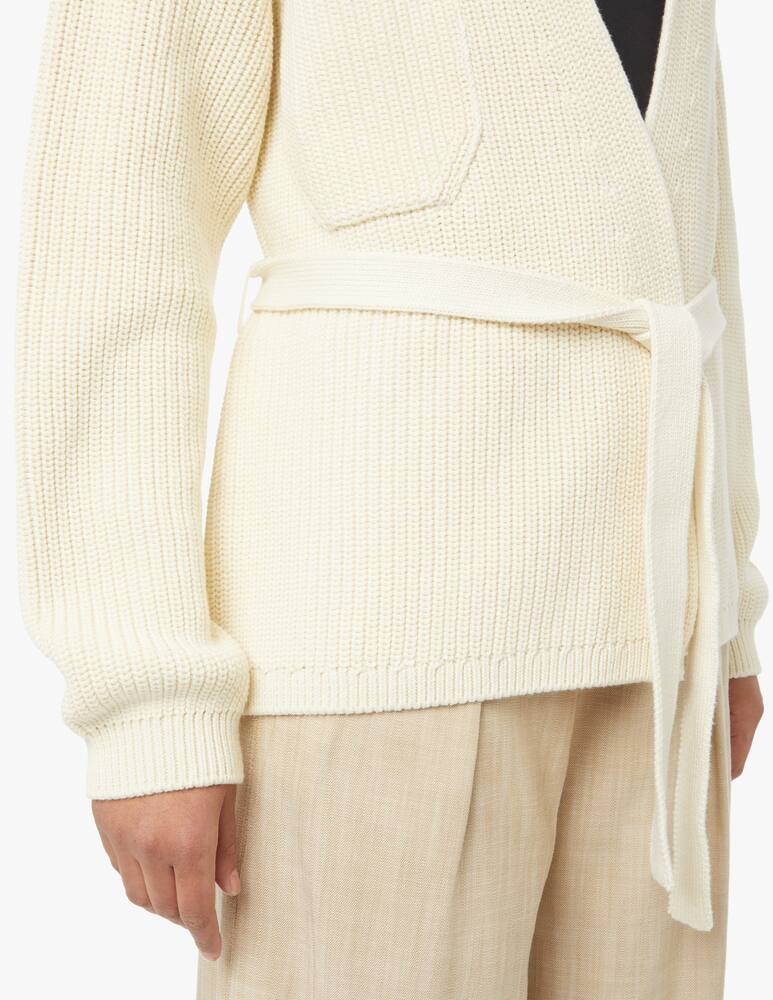 rinascente Closed Cardigan in cotone con cintura - bianco