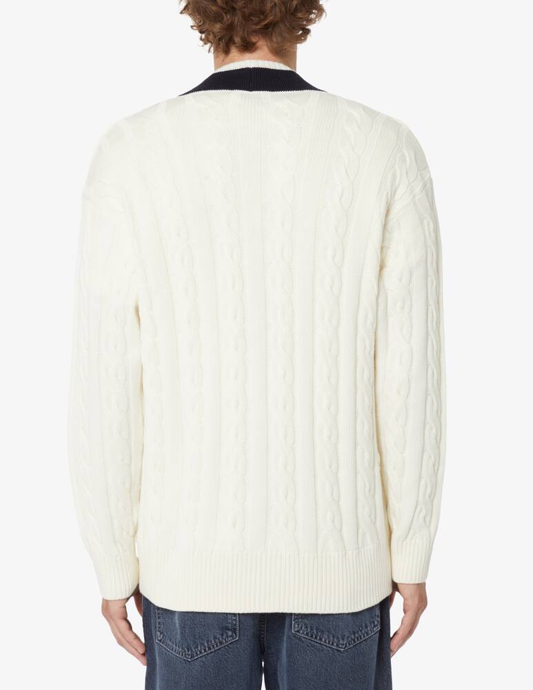 rinascente Closed Cardigan trecce misto lana  - Bianco