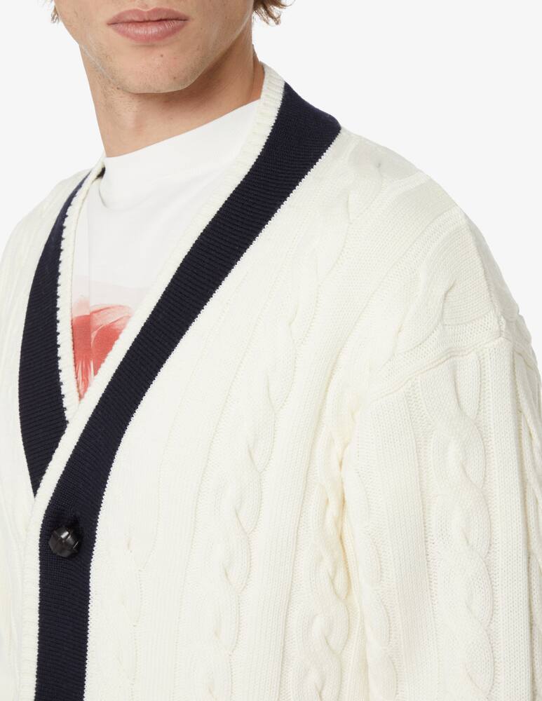 rinascente Closed Cardigan trecce misto lana  - Bianco