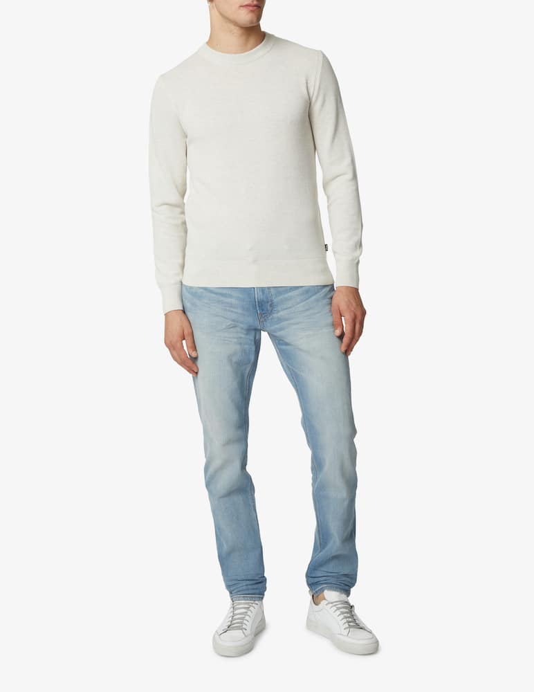rinascente BOSS Crew-neck sweater in structured cotton - White