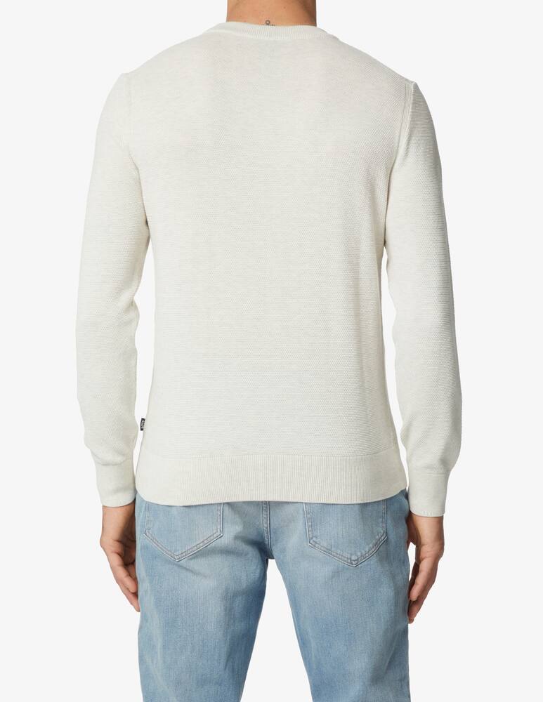 rinascente BOSS Crew-neck sweater in structured cotton - White
