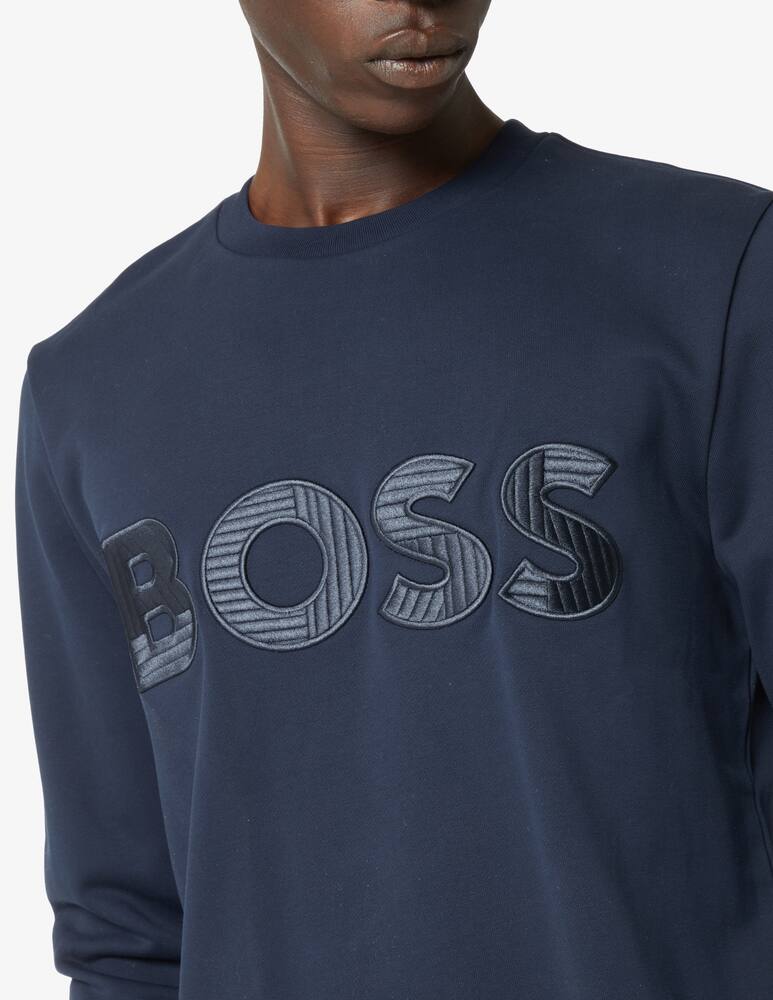 rinascente BOSS Felpa girocollo in jersey con logo - Blu