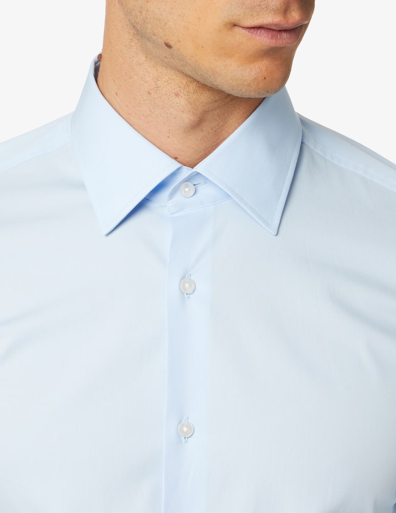 rinascente BOSS Popeline slim shirt - Light blue