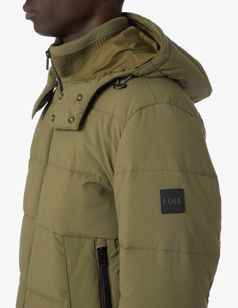 rinascente BOSS Short down jacket with removable hood - Green