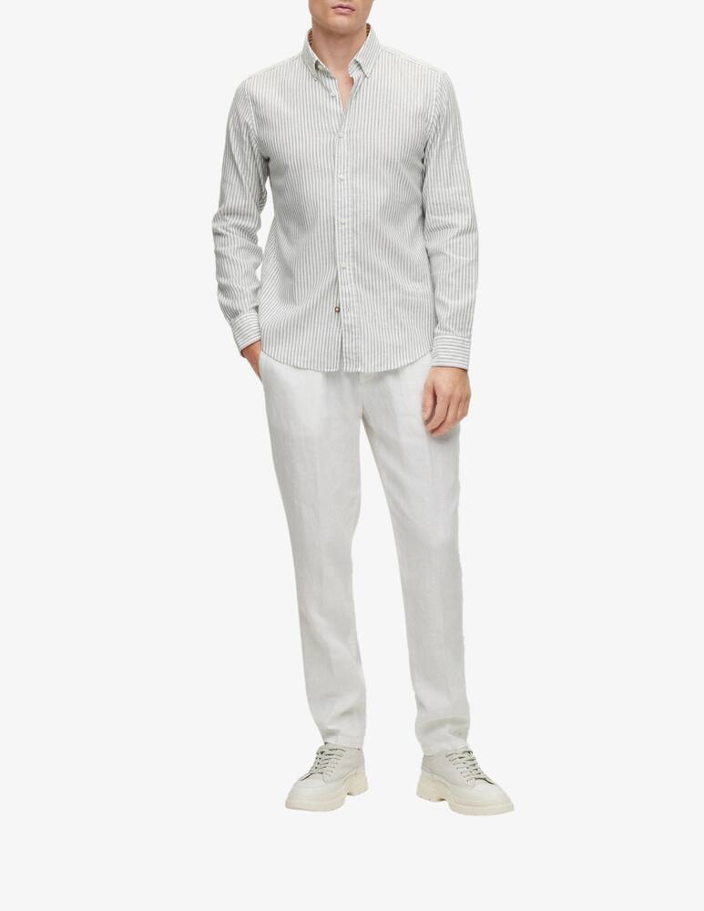 rinascente BOSS Camicia in cotone e lino a righe 