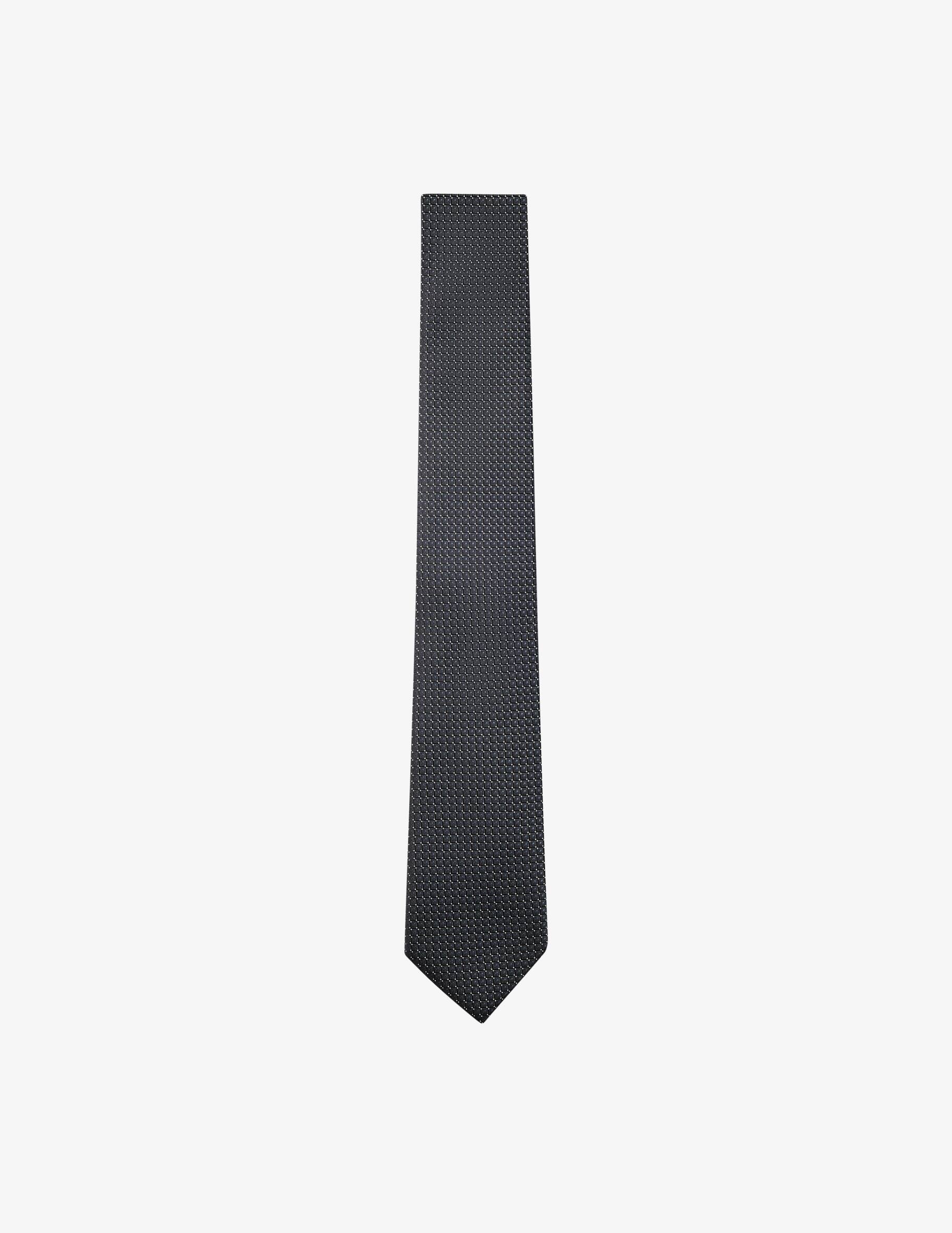 Cravatta Hugo Boss Seta Made In Italy, Nera A Righe Sottili, Larghezza 6 Cm, Uomo