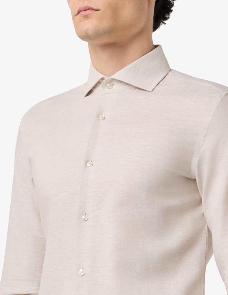 rinascente BOSS Linen cotton slim shirt