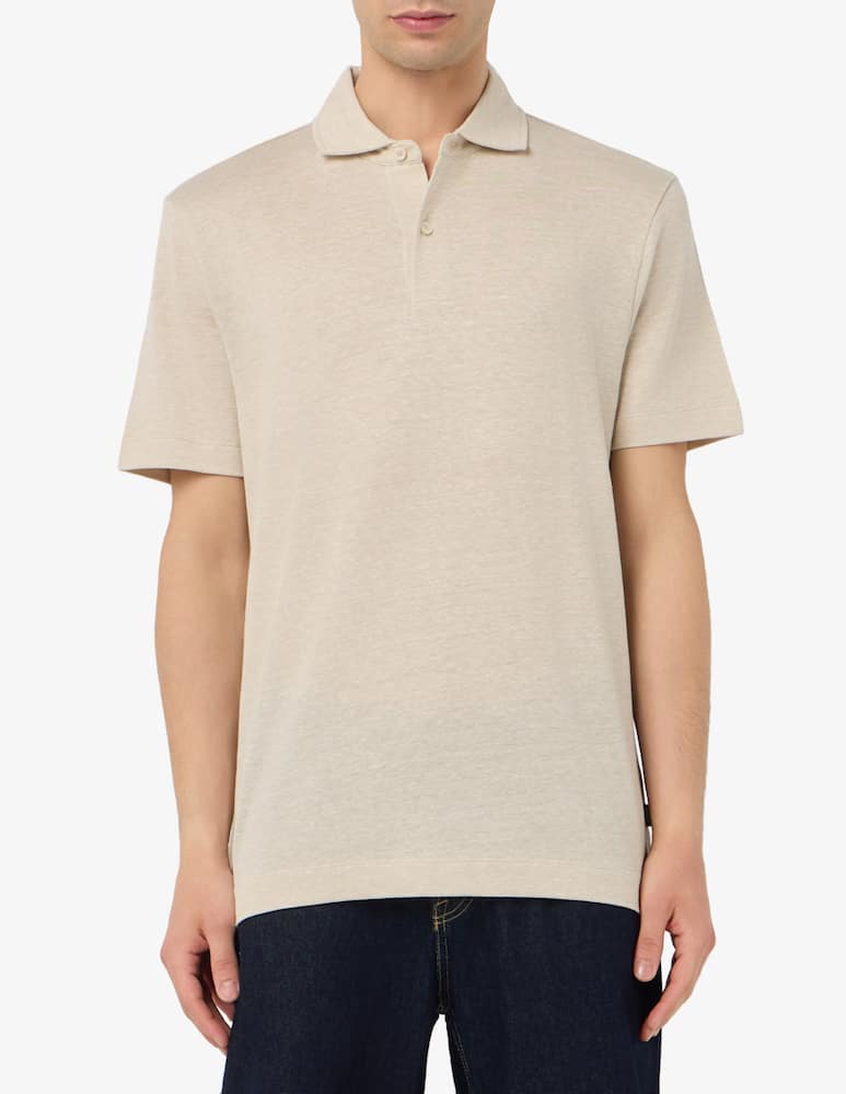 rinascente BOSS Polo manica corta in cotone e lino