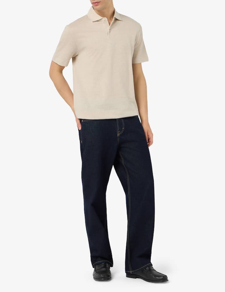 rinascente BOSS Polo manica corta in cotone e lino