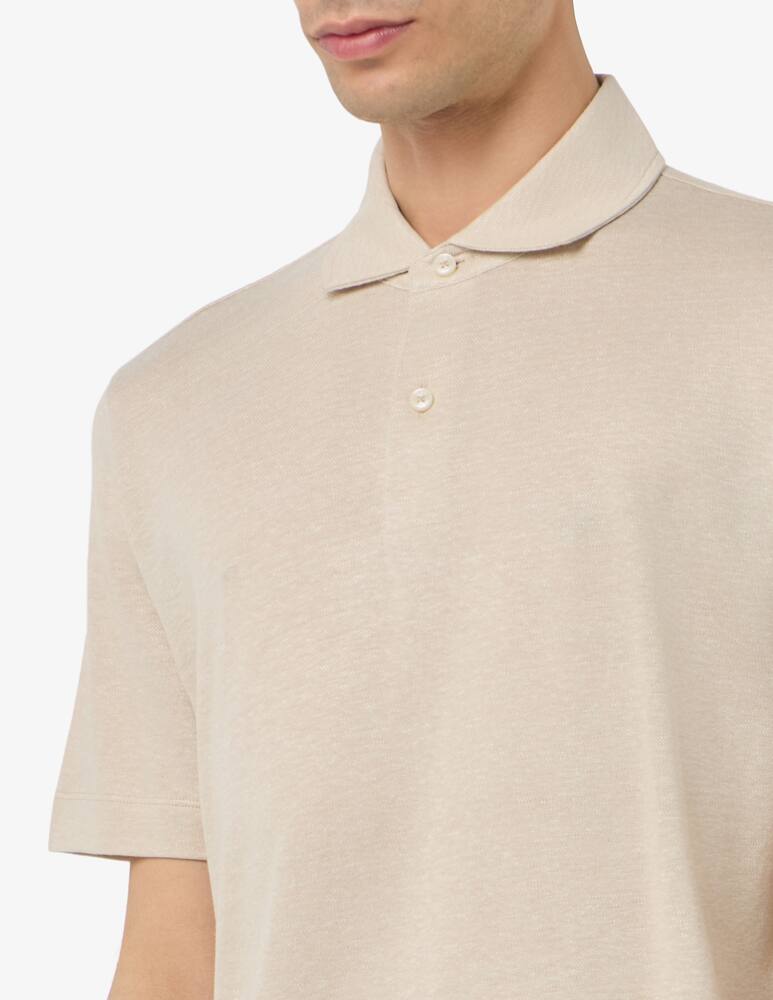 rinascente BOSS Polo manica corta in cotone e lino