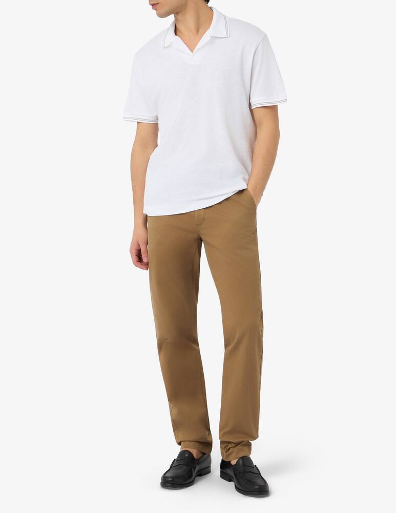 rinascente BOSS Polo scollo a V regular fit in cotone e lino