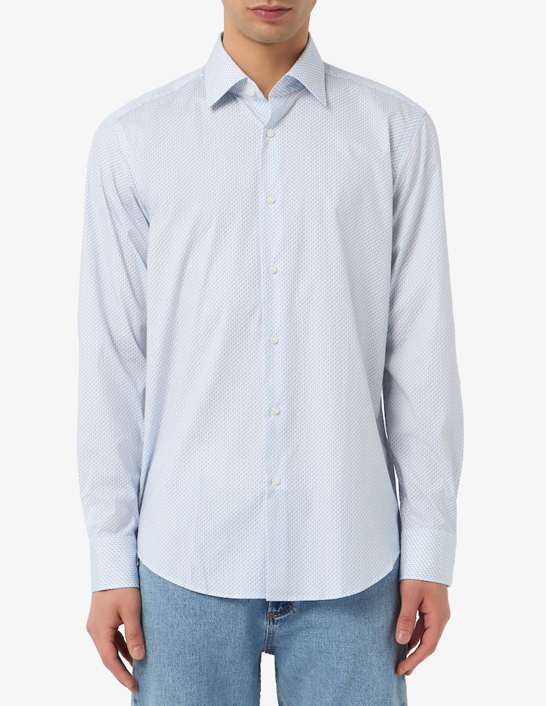rinascente BOSS Camicia Joe regular fit in popeline stretch con stampa geometrica