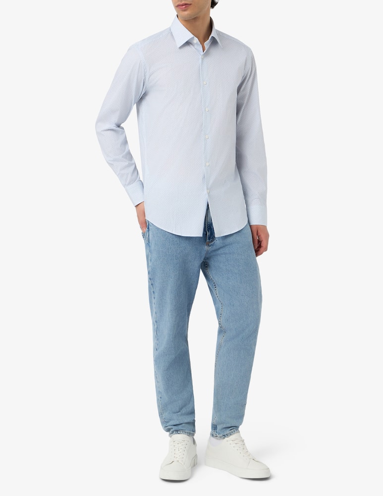 rinascente BOSS Camicia Joe regular fit in popeline stretch con stampa geometrica