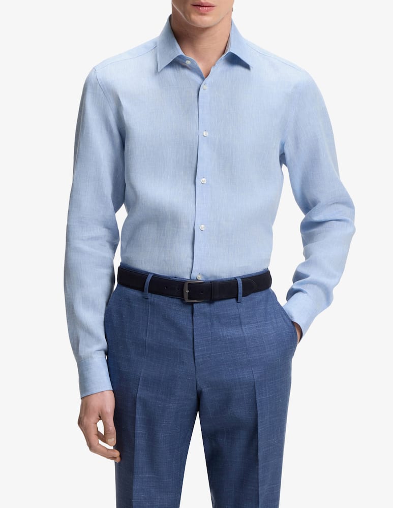 rinascente BOSS Camicia Hank in lino slim fit