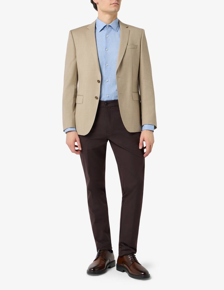 rinascente BOSS Camicia collo a contrasto  regular fit in cotone e lino