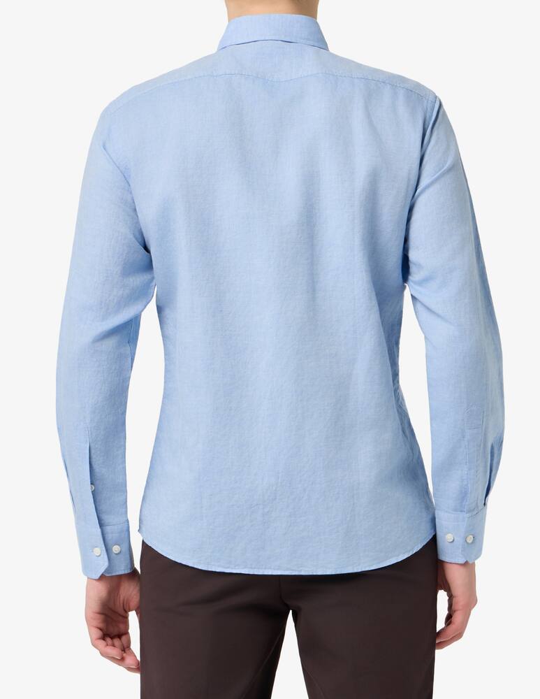 rinascente BOSS Camicia collo a contrasto  regular fit in cotone e lino