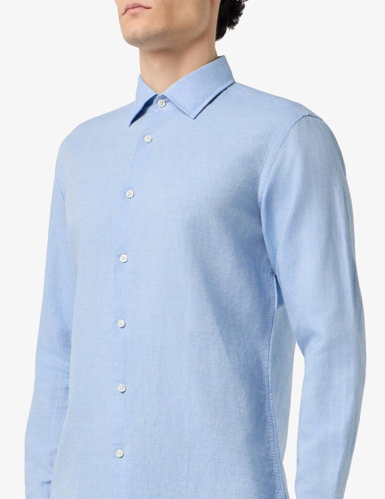 rinascente BOSS Camicia collo a contrasto  regular fit in cotone e lino