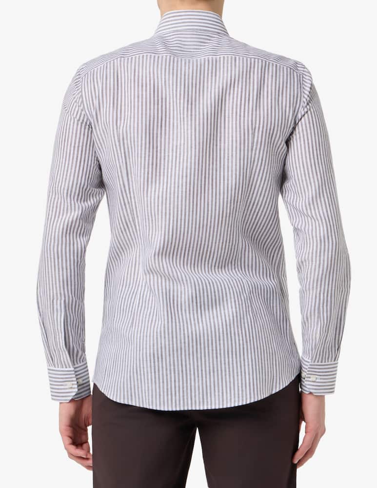 rinascente BOSS Striped slim fit cotton shirt