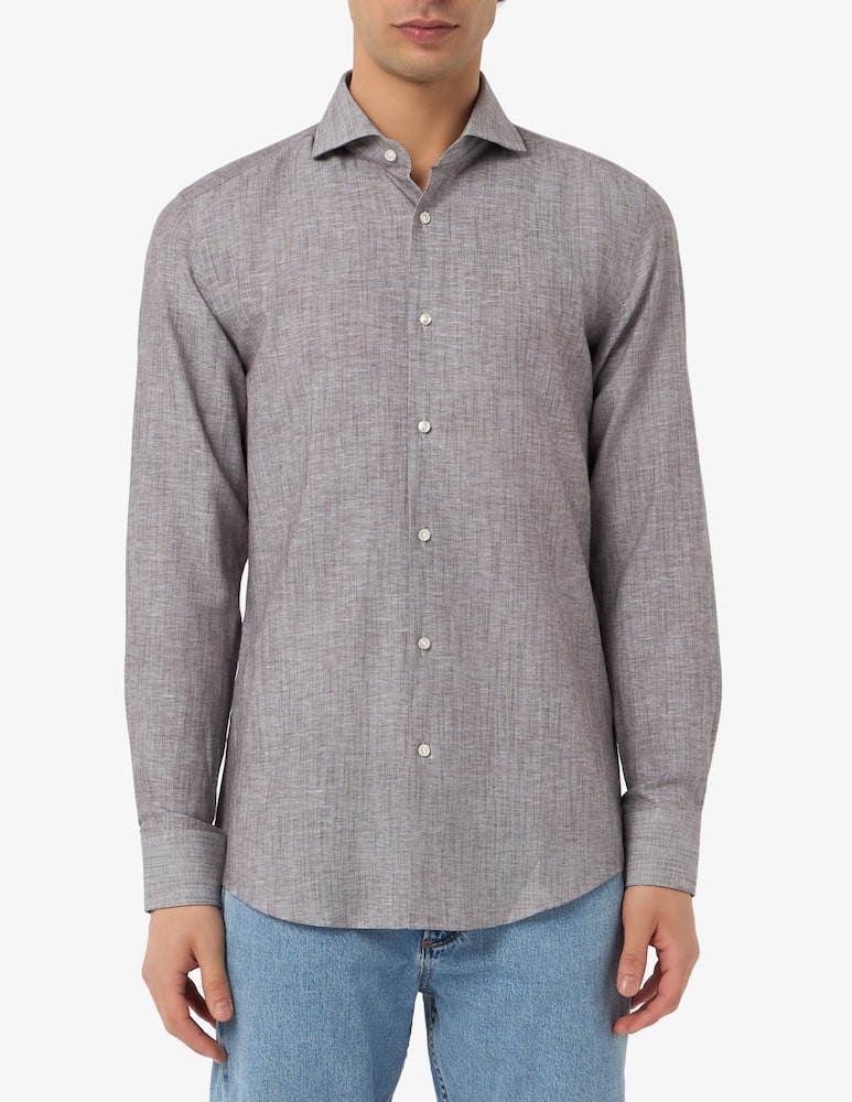 BOSS Camicia Hank slim fit in cotone e lino - immagine 1 BOSS Camicia Hank slim fit in cotone e lino - immagine 1