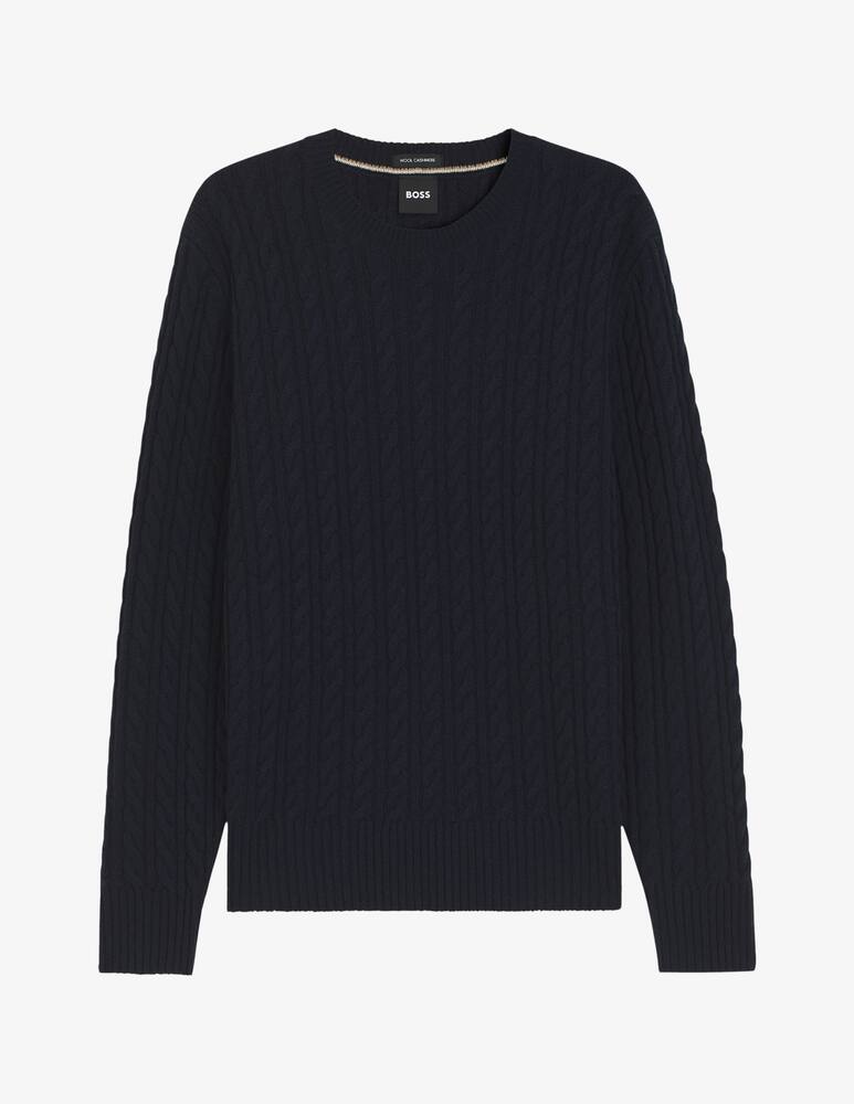 rinascente BOSS Maglia girocollo a treccia in lana e cashmere