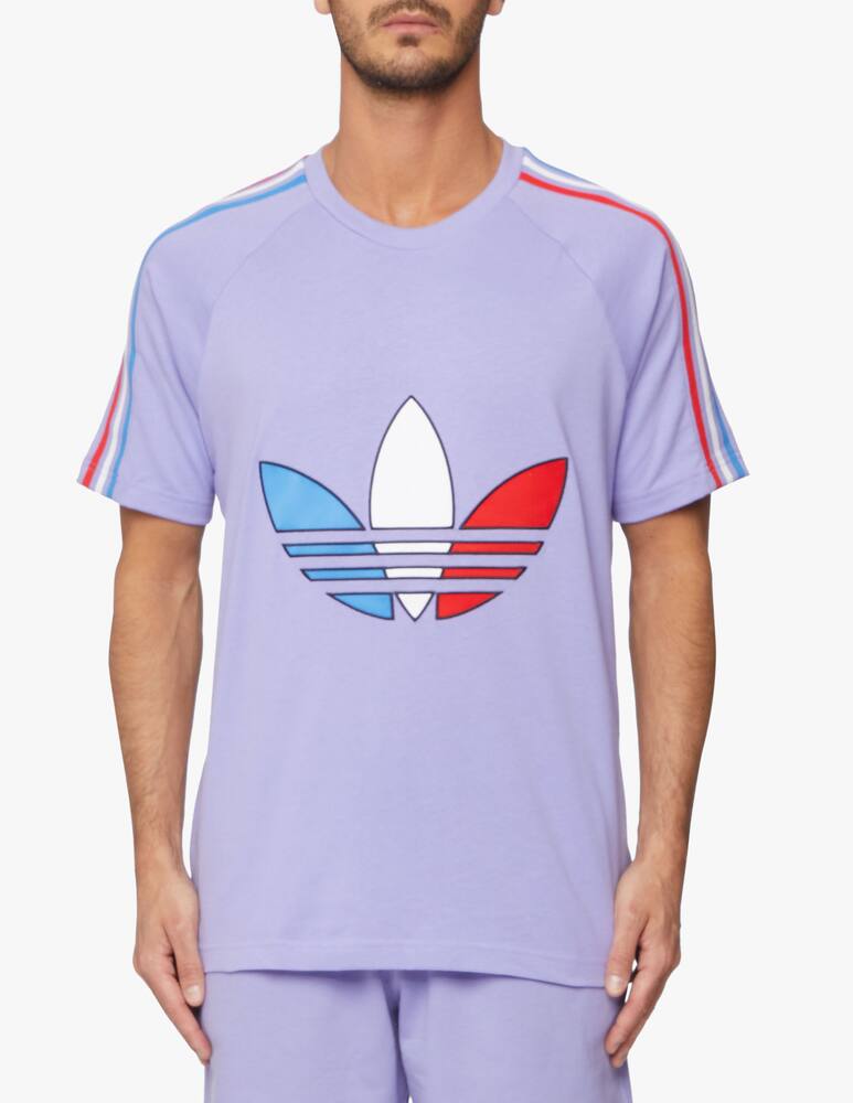 rinascente Adidas Originals Trefoil t-shirt with tricolor stripes