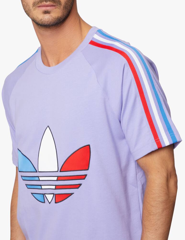 rinascente Adidas Originals Trefoil t-shirt with tricolor stripes