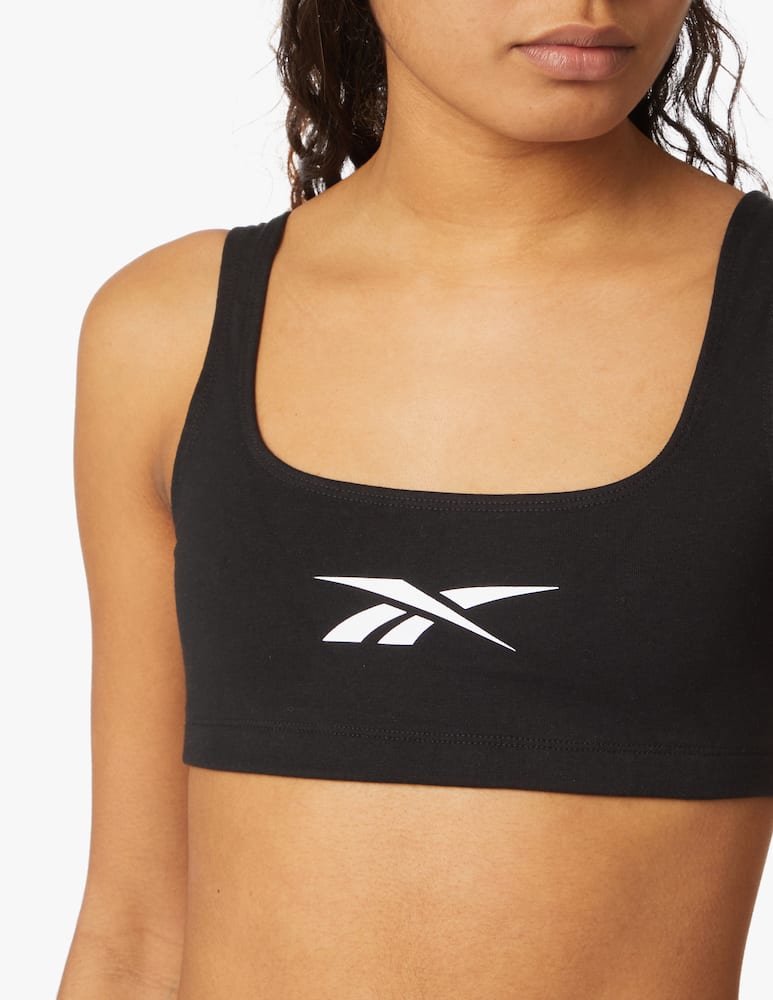 rinascente Reebok Reggiseno sportivo in cotone con  Logo - nero