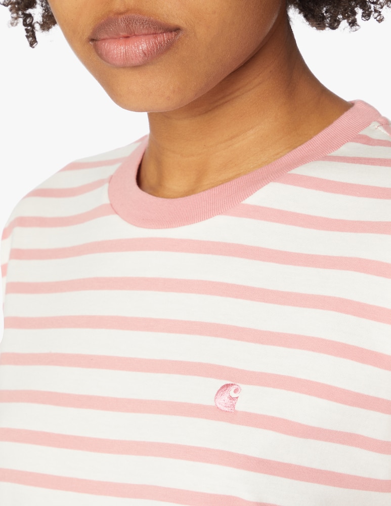 rinascente Carhartt WIP T-shirt in cotone a righe - rosa