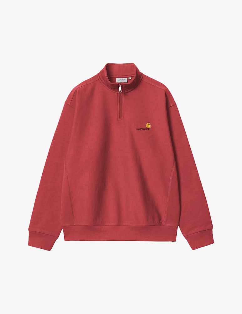 Carhartt WIP Felpa american script con mezza zip - immagine 1