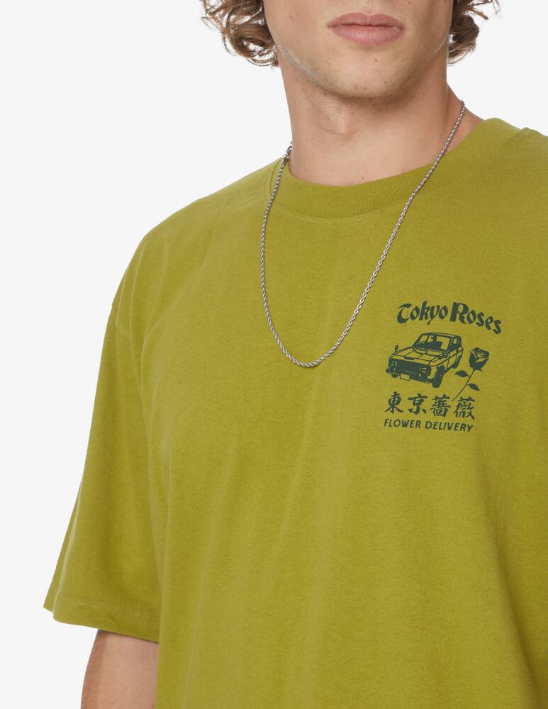 rinascente Edwin Maglietta tokyo roses sul retro - Verde