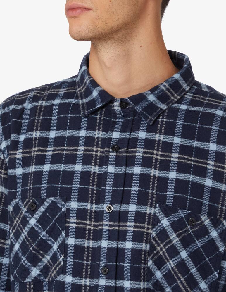 rinascente Edwin Camicia oversize check roses sul retro - Blu