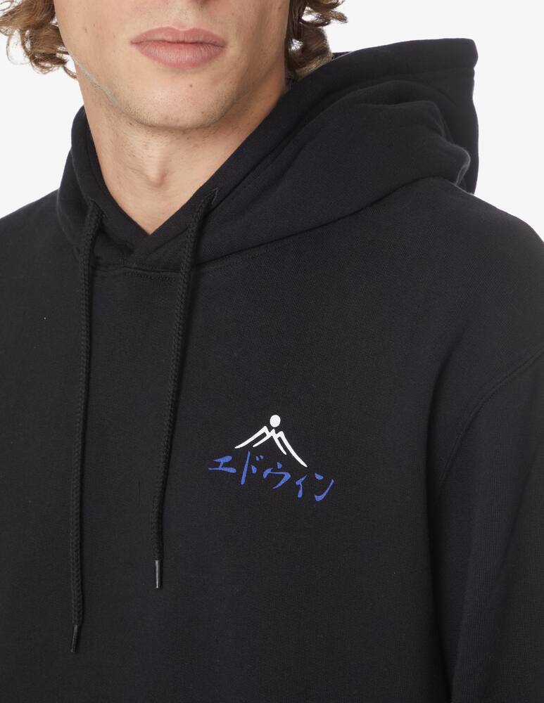 rinascente Edwin Felpa con cappuccio ideogramma goshuin sul retro - Nero