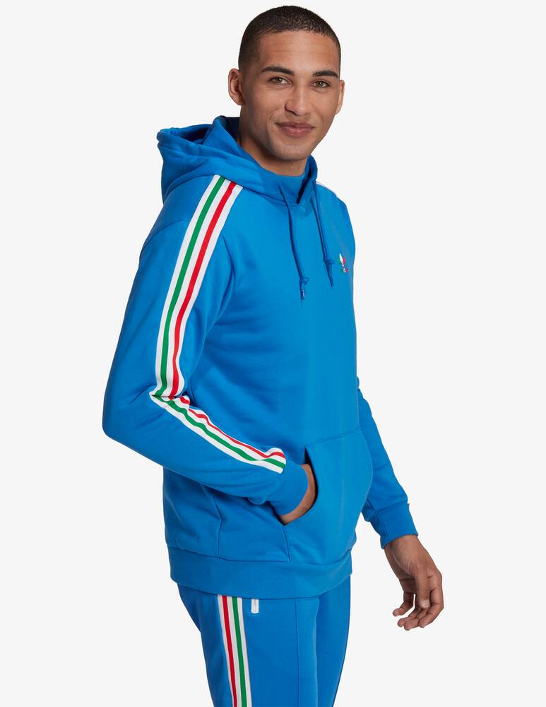 Adidas Originals Felpa con cappuccio con 3 striscie - Blu - immagine 2