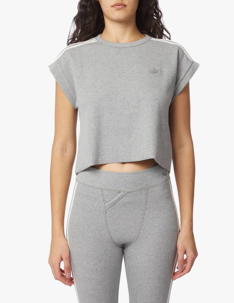 Adidas Originals Cotton blend crop t-shirt - grey - picture 3 Adidas Originals Cotton blend crop t-shirt - grey - picture 3