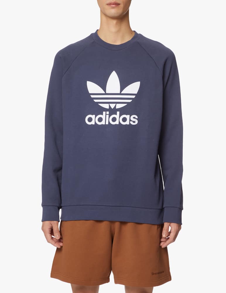 Adidas Originals Felpa girocollo trefoil - blu - immagine 3 Adidas Originals Felpa girocollo trefoil - blu - immagine 3
