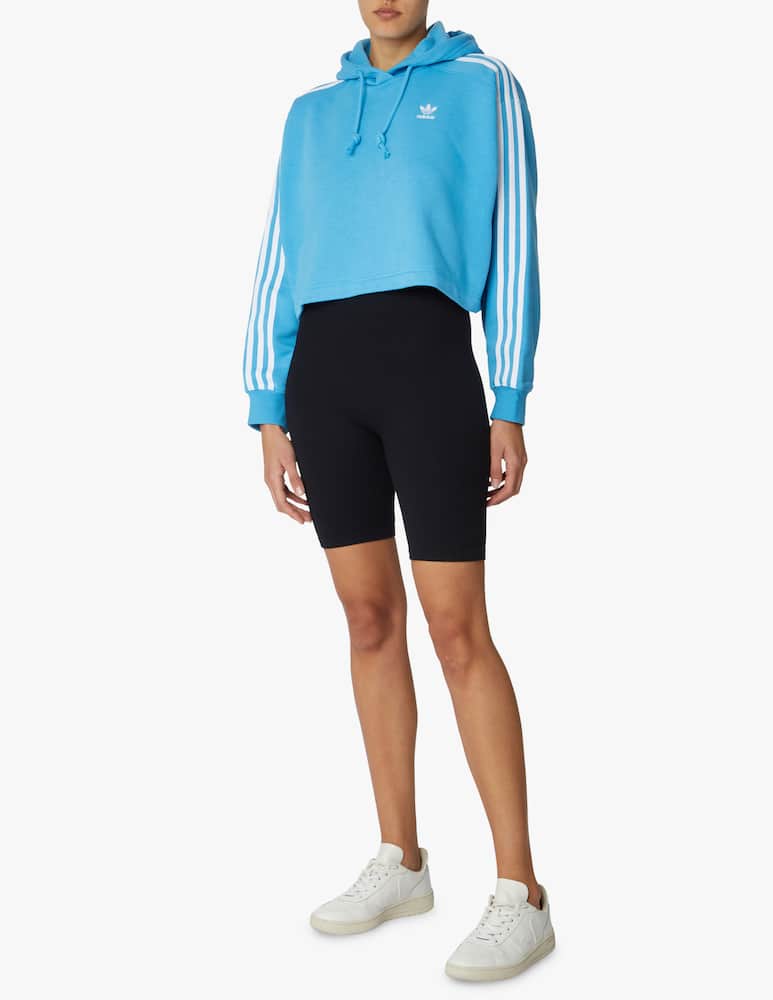 rinascente Adidas Originals Felpa crop in misto cotone - azzurro