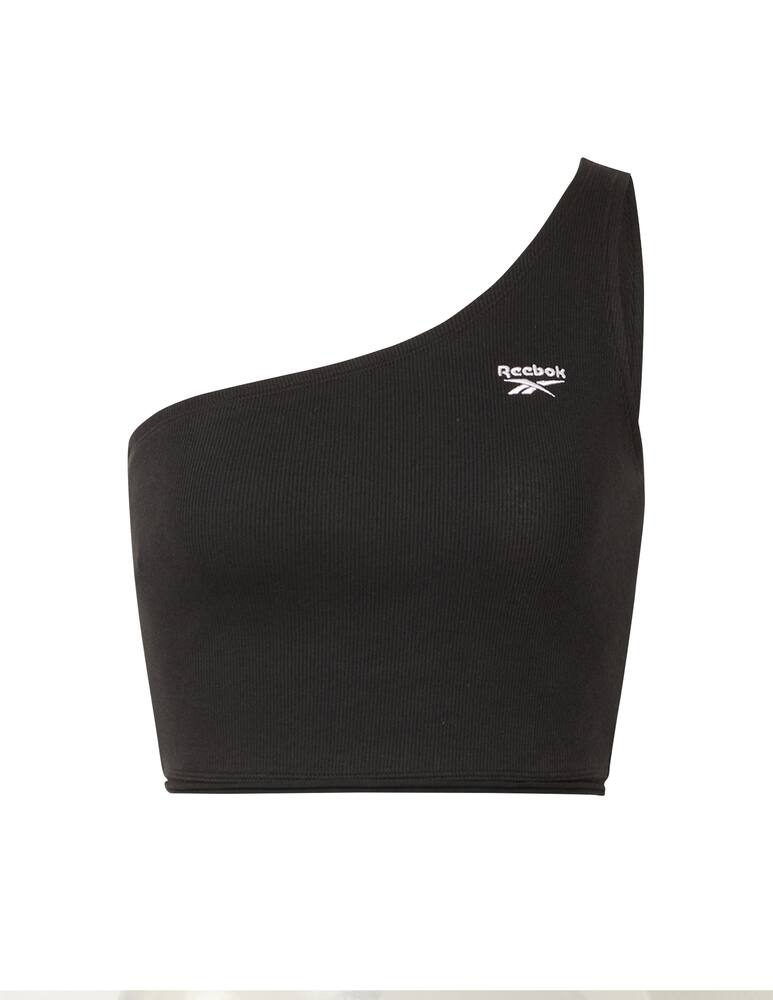 rinascente Reebok One-shoulder sports cotton top - black