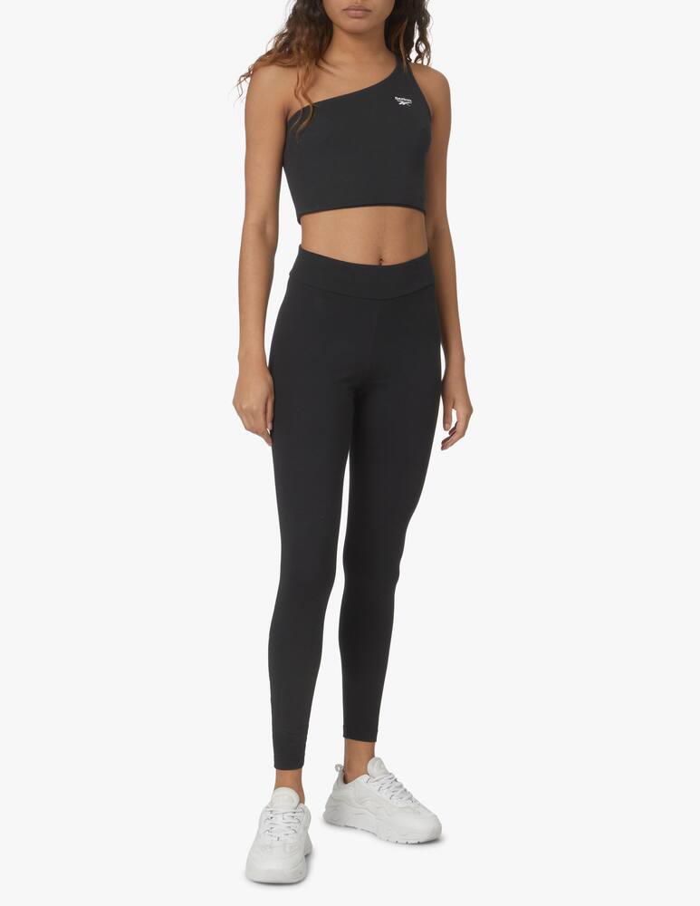 rinascente Reebok One-shoulder sports cotton top - black