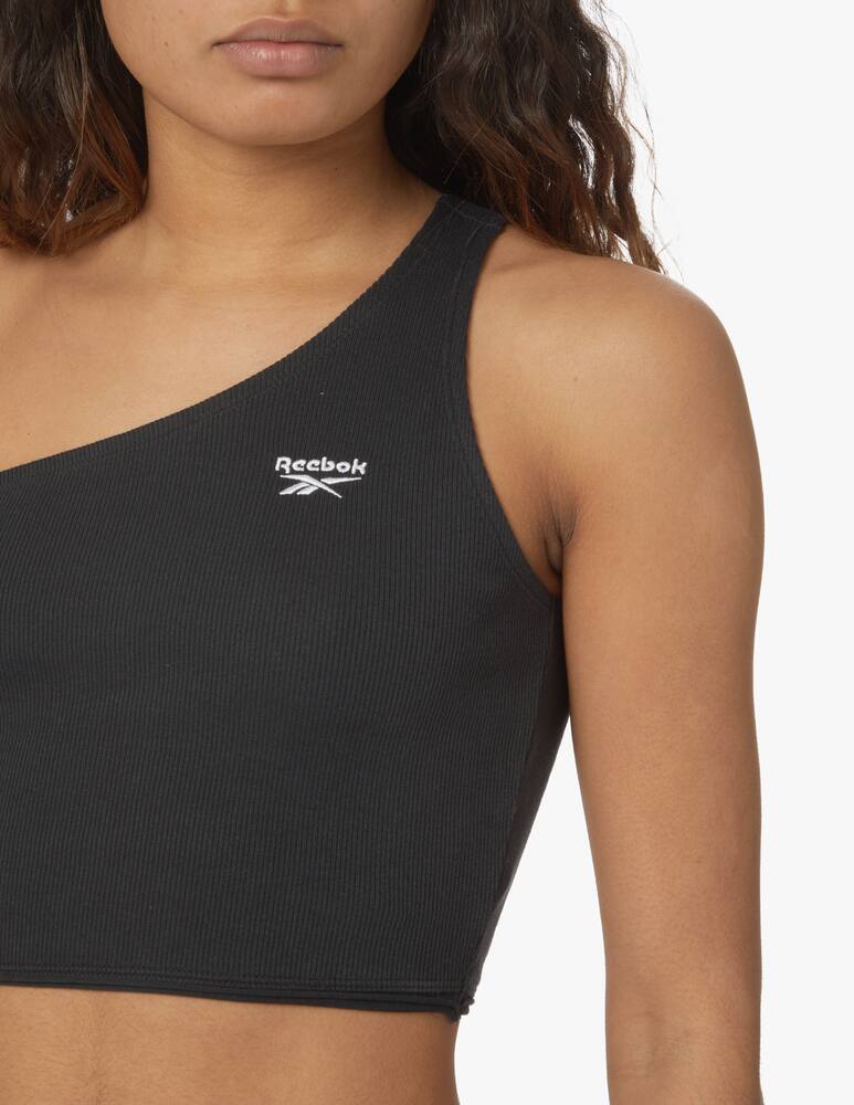 rinascente Reebok One-shoulder sports cotton top - black